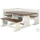 Willow Nest Wood 75" Breakfast Nook Dining Set