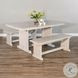 Seaside Marble White 48" Dining Bench