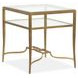 Serenelle Burnished Brass Rectangular Glass Top End Table