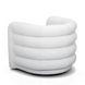 Curves Cream Performance Fabric Upholstered Swivel Accent Chair