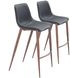 Magnus Black and Walnut Bar Stool Set of 2