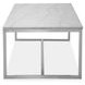 Isolde White and Brushed Nickel Rectangular Marble Top Cocktail Table