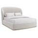 Opal Ivory and Soft Silver Paint Queen Upholstered Panel Bed