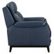 Rawling York Navy Leather Pushback Recliner with Nailhead Trim