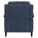 Rawling York Navy Leather Pushback Recliner with Nailhead Trim
