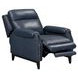 Rawling York Navy Leather Pushback Recliner with Nailhead Trim