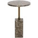 Mizani Dark Emperador Round Concrete Top Outdoor End Table
