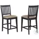 Autumn Winds Black Slat Back Counter Height Stool Set Of 2