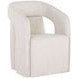 Llorente Moto Stucco Performance Fabric Wheeled Upholstered Dining Armchair