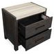 Foxrun Hollow Ravenwood Black and White 2 Drawer Marble Top Nightstand with USB Charging
