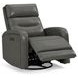 Ridgewell York Charcoal Leather Glider Power Recliner with USB Charging