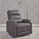 Ridgewell York Charcoal Leather Glider Power Recliner with USB Charging