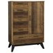 Urban Rustic Brushed Wheat and Black 6 Drawer Chifferobe