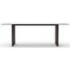 Pinstripe Smoked Bronze and Dark Chocolate 84" Rectangular Glass Top Dining Table
