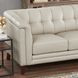 Elric Vanilla Leather 84" Sofa