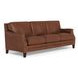 Camden Pecan Leather 87" Sofa with Nailhead Trim