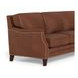 Camden Pecan Leather 87" Sofa with Nailhead Trim