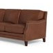 Camden Pecan Leather 87" Sofa with Nailhead Trim