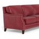 Camden Cranberry Leather 87" Sofa with Nailhead Trim