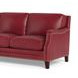 Camden Cranberry Leather 87" Sofa with Nailhead Trim