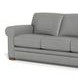 Camden Silver Leather 87" Sofa with Nailhead Trim