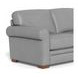 Camden Silver Leather 87" Sofa with Nailhead Trim