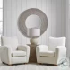 Vortex White Washed Round Mirror