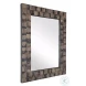 Burke Fading Weathered Black Brushed Stain Wooden Mirror