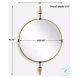Guardwyn Elegant Antique Brass Round Mirror