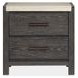 Foxrun Hollow Ravenwood Black and White 2 Drawer Marble Top Nightstand with USB Charging