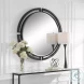 Quadrant Satin Black Round Mirror