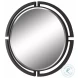 Quadrant Satin Black Round Mirror