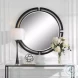 Quadrant Satin Black Round Mirror