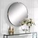 Snipley Satin Black Round Mirror