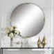 Snipley Satin Black Round Mirror