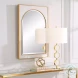 Crisanta Gloss White And Antiqued Gold Arch Mirror