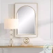 Crisanta Gloss White And Antiqued Gold Arch Mirror