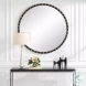 Diana Matte Black Round Mirror