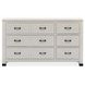 Harper Springs Silo White and Black 6 Drawer Dresser with Arched Mirror