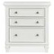 Harborwick White Dove White 3 Drawer Nightstand with USB Charging