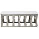 Alexa Outdoor Seating White Outdoor Rectangular Stone Top Coffee Table