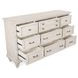 Newport Alabaster 9 Drawer Dresser with Rectangular Mirror