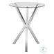 Denali Chrome Round Glass Top Bar Table 