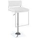 Alameda White And Chrome Adjustable Bar Stool