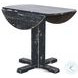 Rustic Refined Black Sand 36" Round Dining Table with Drop Leaf