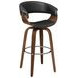 Zion Walnut And Black Upholstered Swivel Bar Stool 