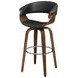 Zion Walnut And Black Upholstered Swivel Bar Stool 