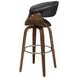 Zion Walnut And Black Upholstered Swivel Bar Stool 