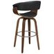 Zion Walnut And Black Upholstered Swivel Bar Stool 