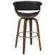Zion Walnut And Black Upholstered Swivel Bar Stool 